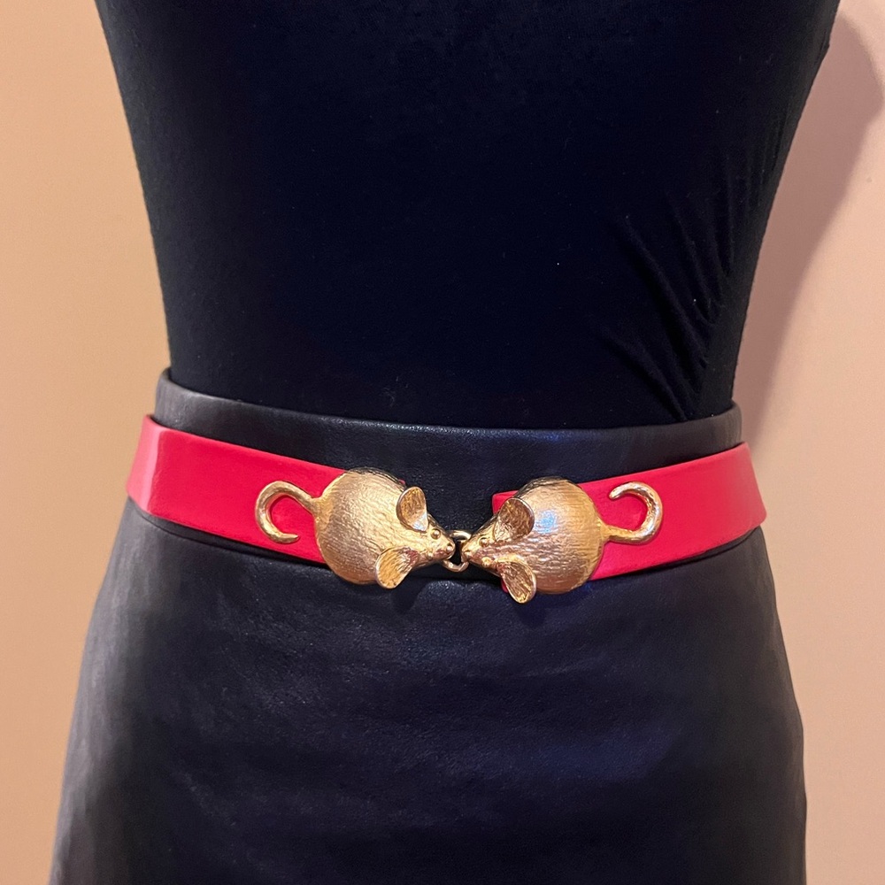 Mimi Di N 1974 vintage red and gol Mouse Belt ajustable - Picture 1 of 11